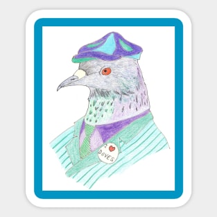 Pigeon About Town Sticker